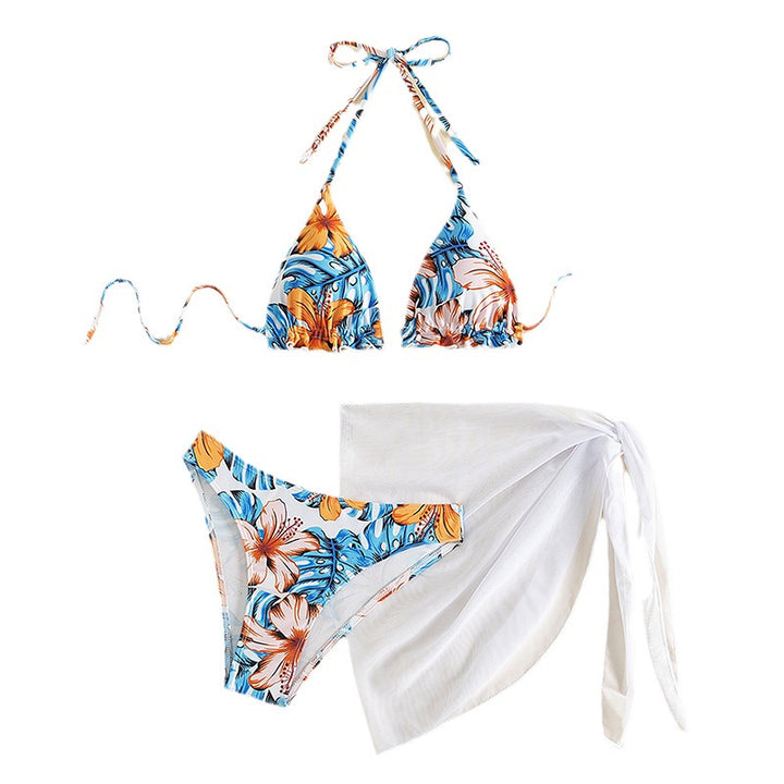 Dame Triangel-Bikini med justerbare stropper og flæse-detaljer Stilla