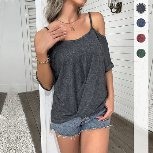 Kvindernes Off-Shoulder Top med Casual Skæring og Wrap Detalje Stilla