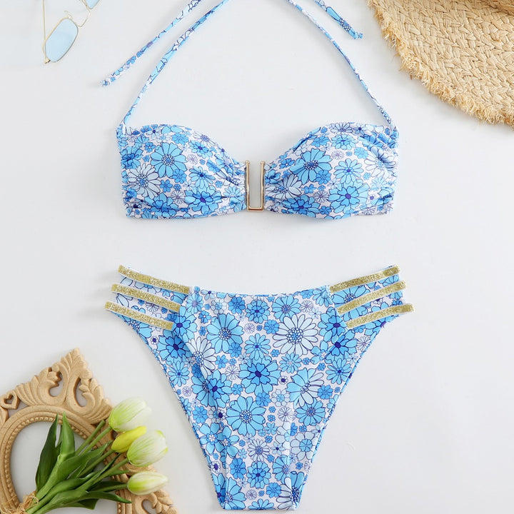 Dame Bandeau-bikini med justerbare stropper og elegant snit Skovae