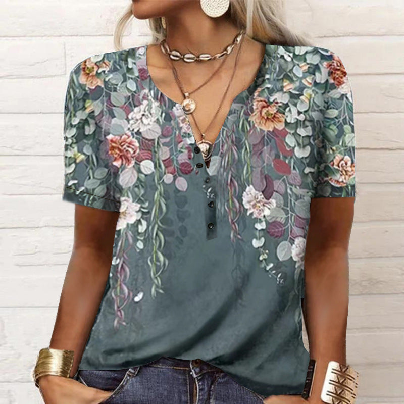 Damer Legende og afslappet top med V-udskæring og mønster Stilla