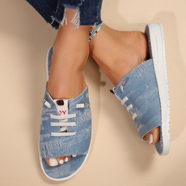 Dame afslappede Open-Toe Pantoletten Stilla