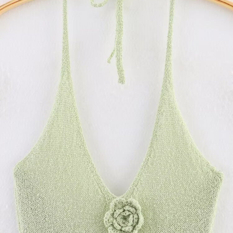 Femme Halterneck Floral Udsmykket Maxi Kjole Stilla
