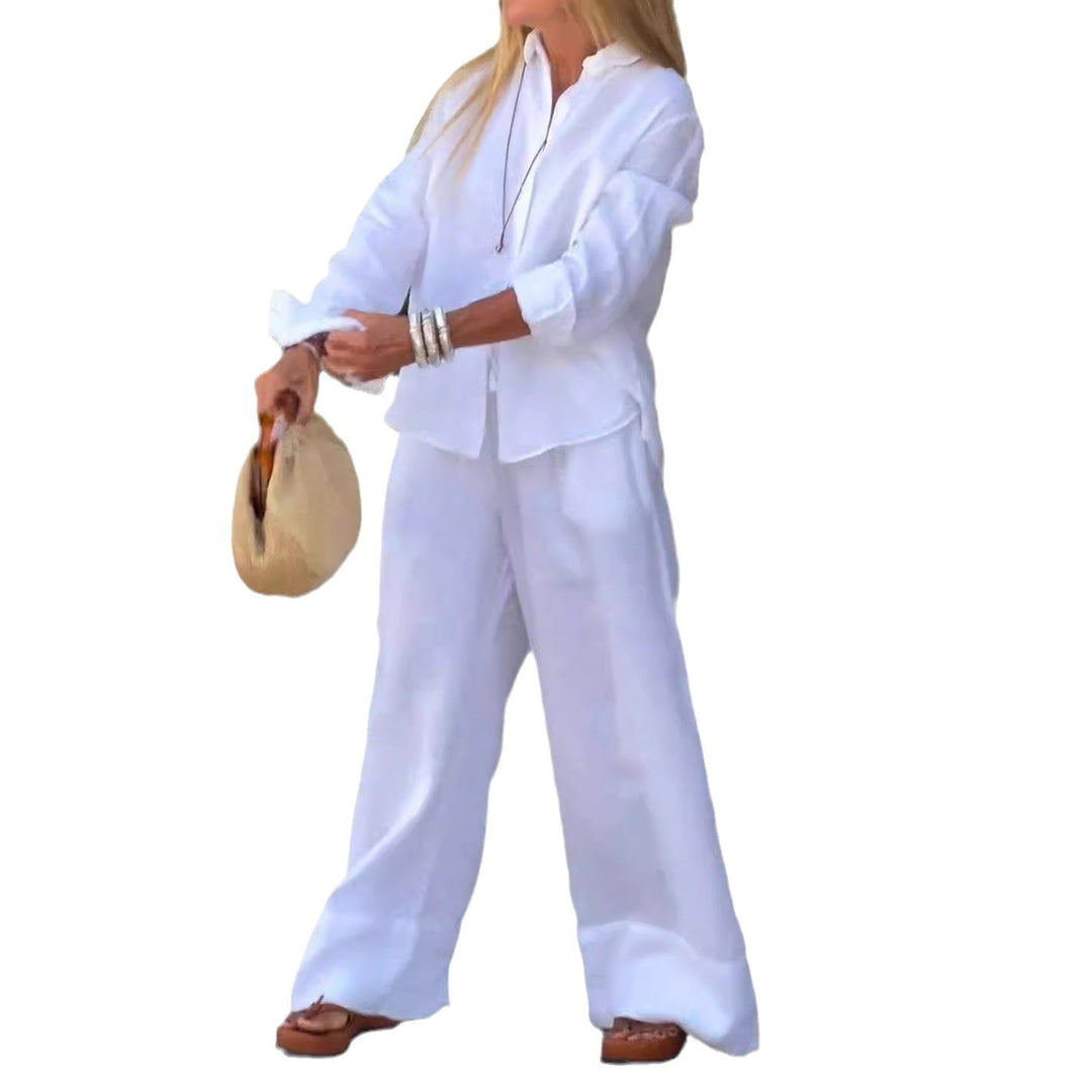 Dame afslappet og luftig loungewear-sæt lavet af blødt stof med løs pasform Stilla