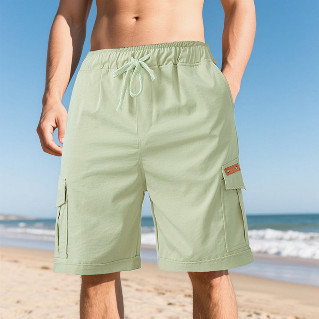 Herrer moderne Cargo-shorts med praktiske sidelommer og elastisk talje Stilla
