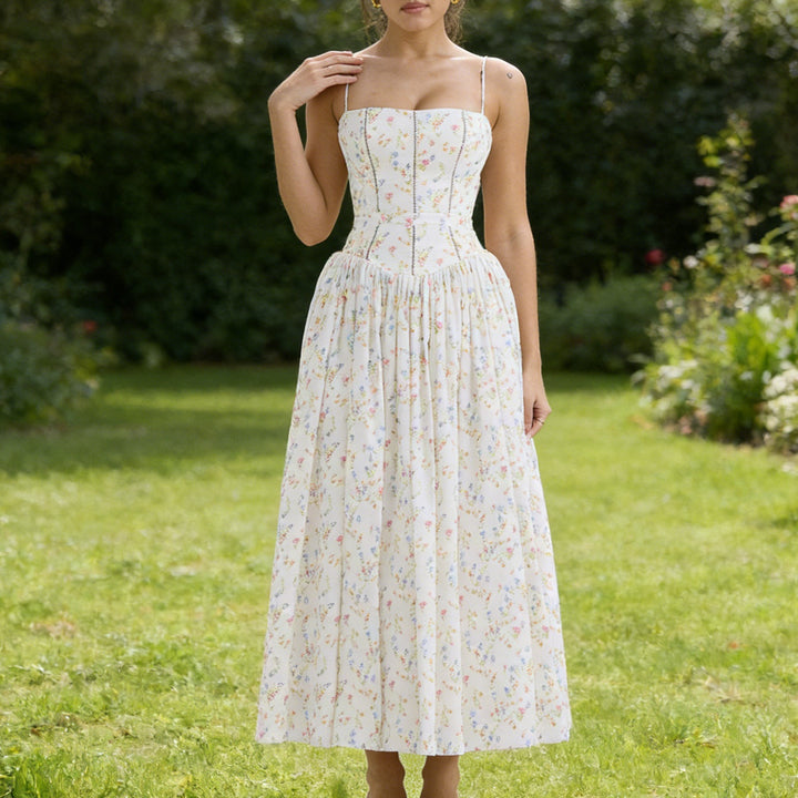 Dame Elegant maxikjole med blomstermønster og off-shoulder design Skovae