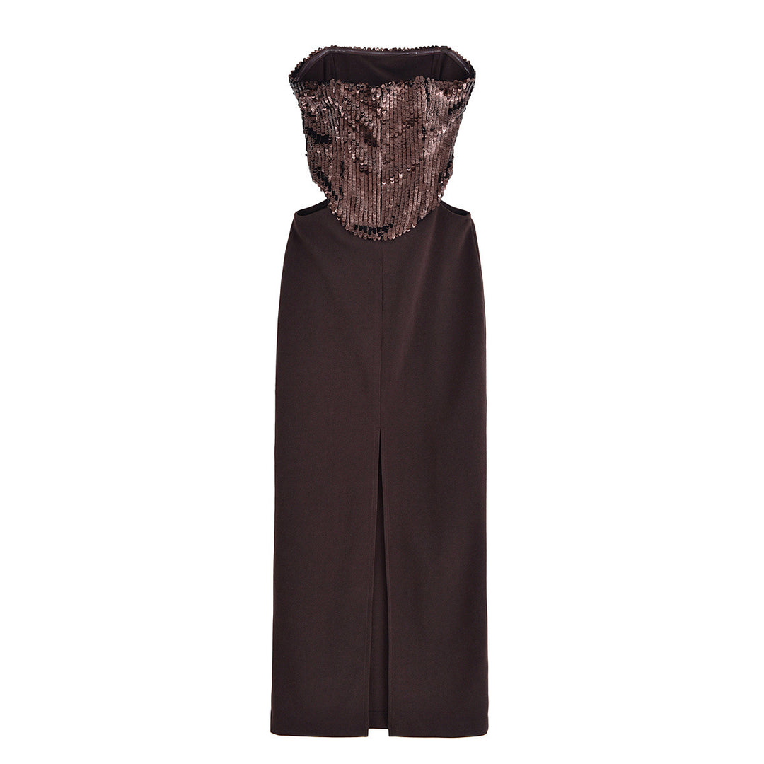 Femme Strapless Pailletter aftenkjole Stilla