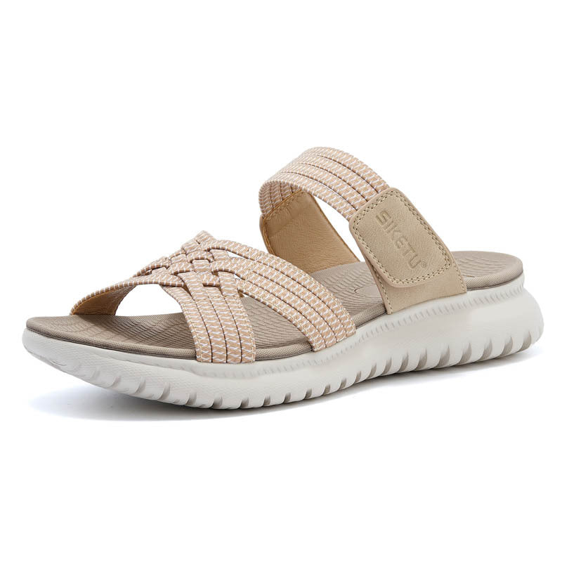 Dame komfort-sandaler med elastiske krydsremme og åndbar sål Stilla