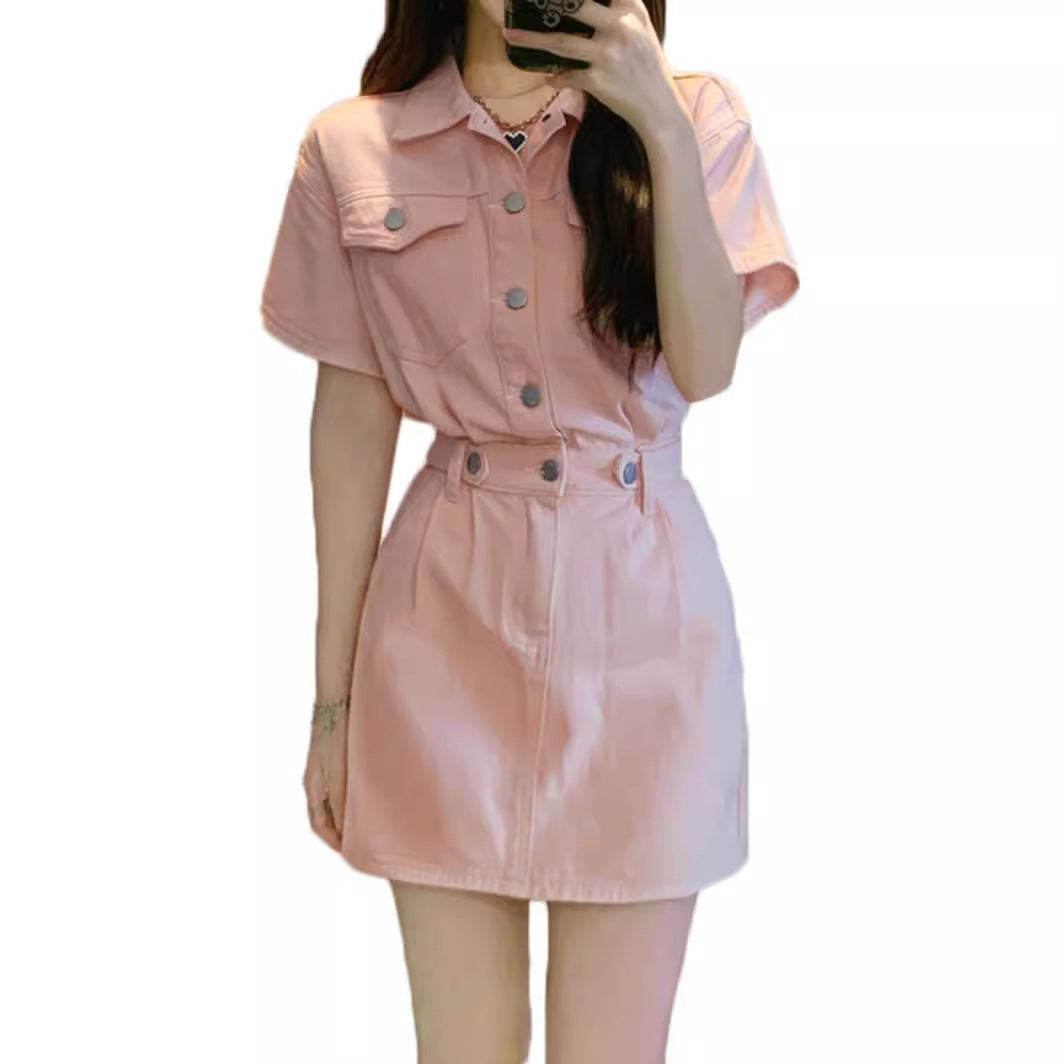 Femme Button-Up Utility-Kjole med justerbart taljetræk Stilla