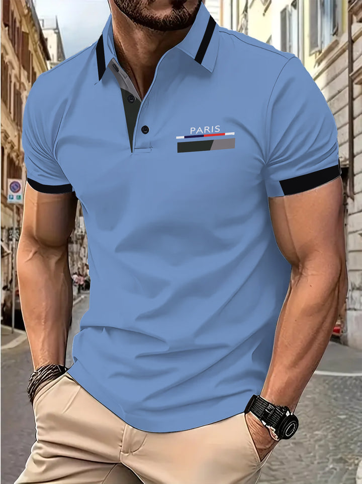 Herrer polo T-shirt med stilfuldt Paris-design Stilla