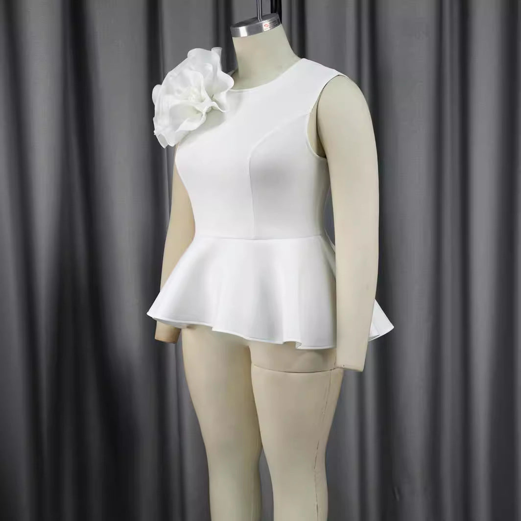 Dame Elegant top med volumøs ruffle detalje Skovae