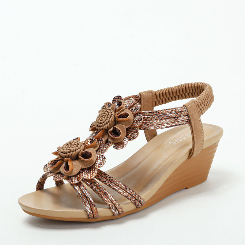 Dame kile sandaler med florale accenter og elastisk remdesign Stilla