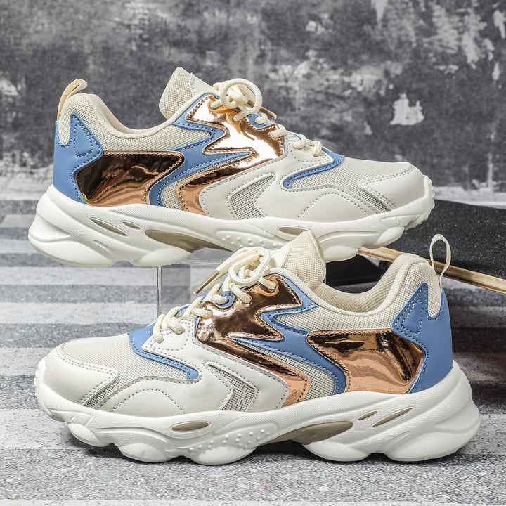 Dame Sportslig Livsstil Sneakers med glinsende accenter Stilla