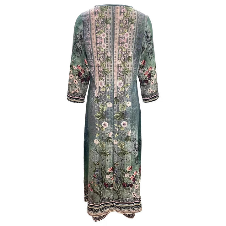 Femme Elegante Åben Foran Tunika Sæt Stilla