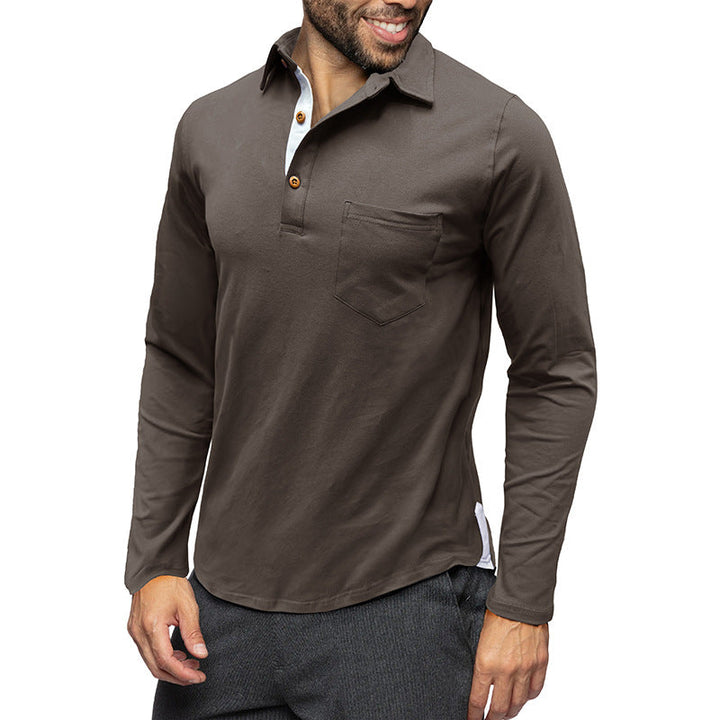 Stilla | Pique Langærmet Skjorte Slim Fit Cotton Brystlomme Knappeliste