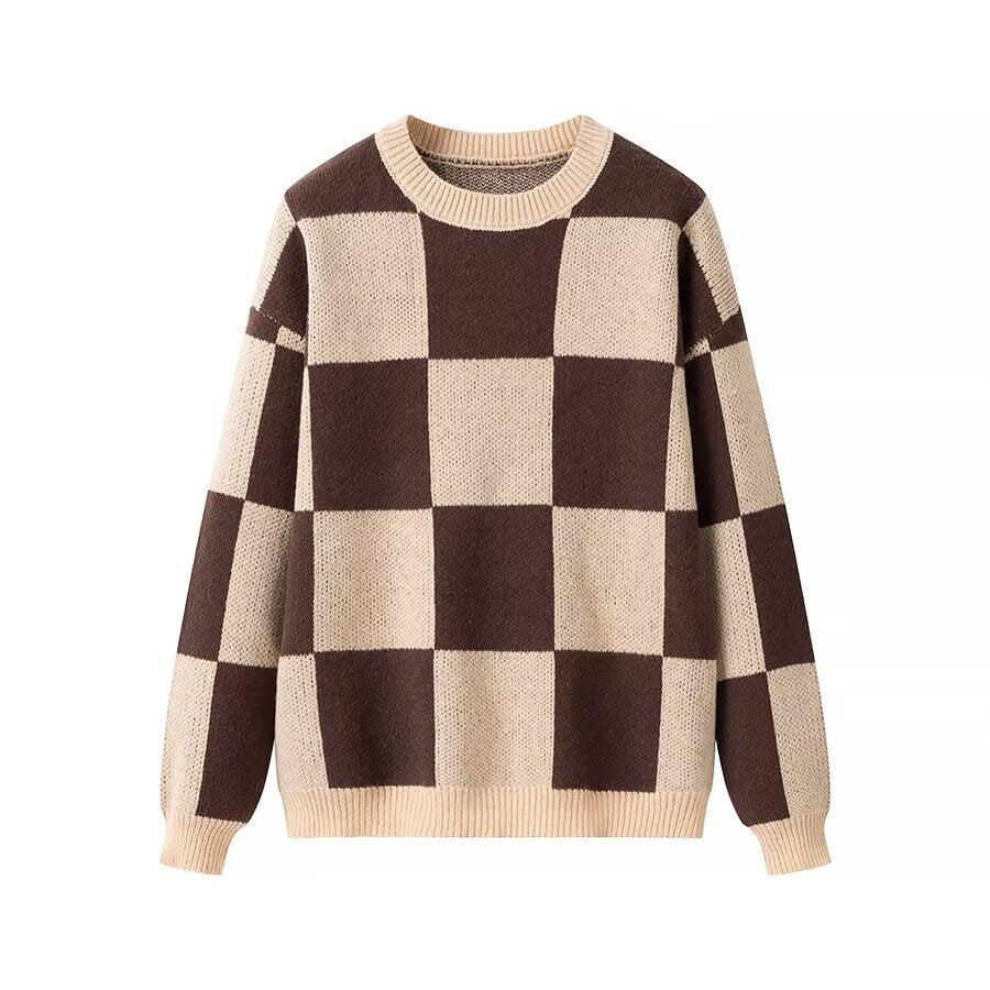 Dame Oversize Ternet Pullover med Rundhalsudskæring og fin Strikkestruktur Stilla