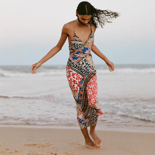 Femme Bohemian Wrap Maxi Kjole Stilla