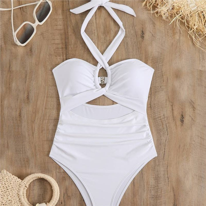 Dame En enkelt bikini med moderigtigt indpakningsdesign og forførende nøgleudskæring Stilla