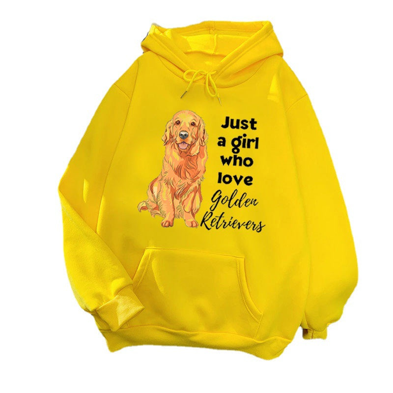 Kvindernes Hoodie med Kærlig Golden Retriever Motiv Skovae