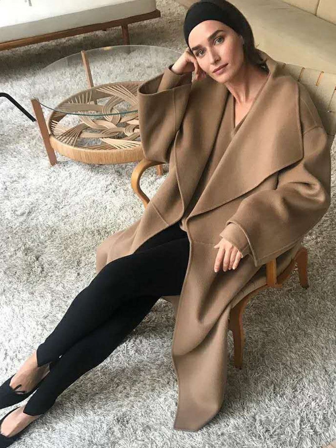 Kvindernes elegante oversized frakke med åben front Stilla