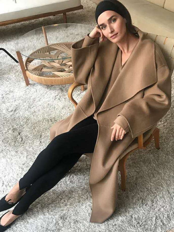 Kvindernes elegante oversized frakke med åben front Stilla