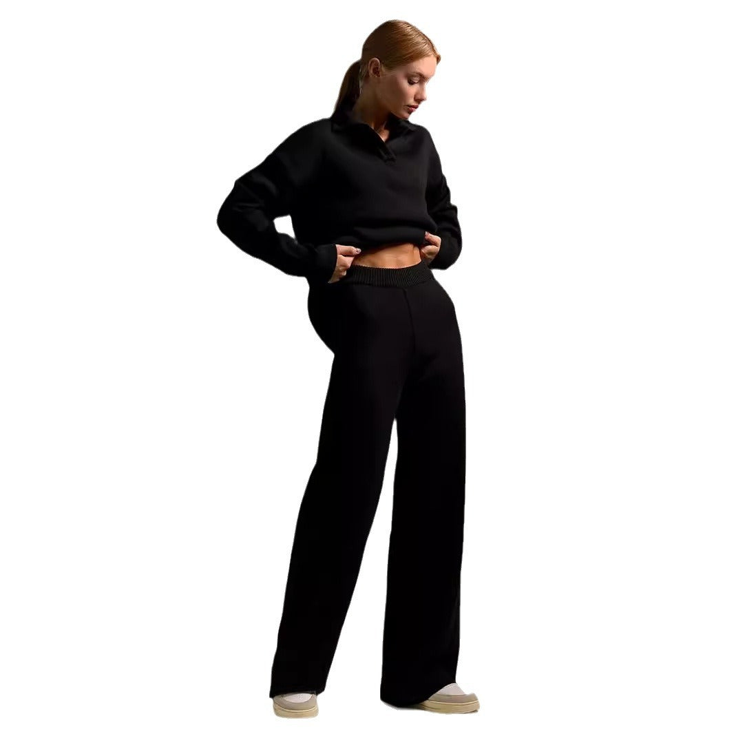 Dame afslappet sweatshirt-sæt med blødt materiale og løs pasform Stilla