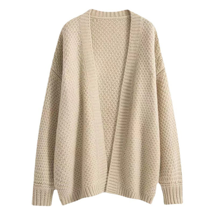 Kvinders afslappede strik cardigan med oversize snit og specielle teksturer Stilla