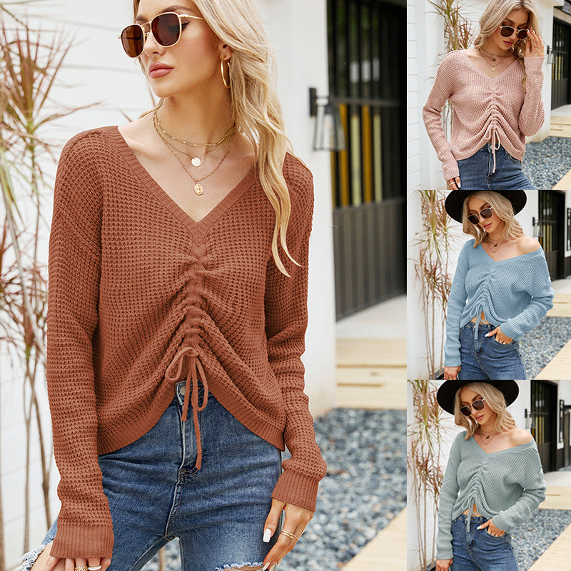 Damer casual sweater med raffineret snørredetalje og struktureret stof Stilla