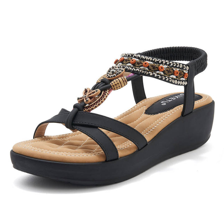Dame sandaler med dekorativ fodkant Stilla