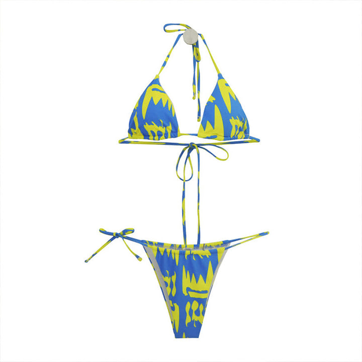 Dame stilfuld tryk trekant-bikini-sæt Stilla