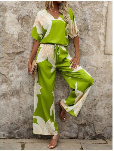 Dame Floral Print Løs Overall Stilla