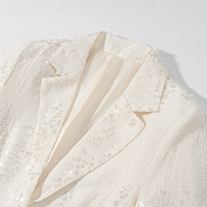 Kvinder Elegant Paillet Blazer Jakke i Fashionabelt Design Stilla