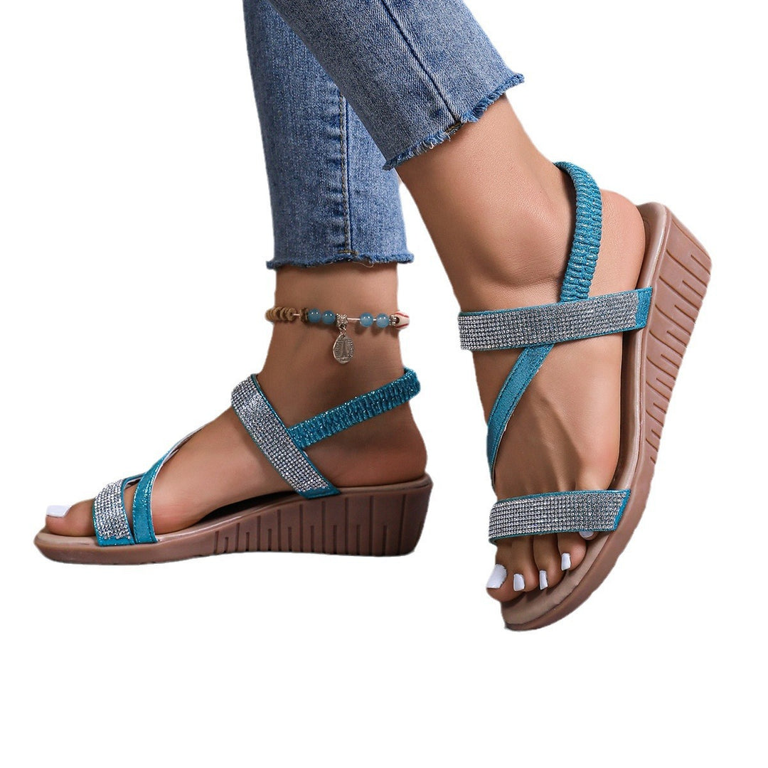 Dame Glamourøse Sandaler med glitrende Strasdesign Stilla