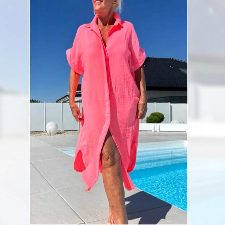 Dame Knap-Down Strand Cover-Up Tunika Stilla