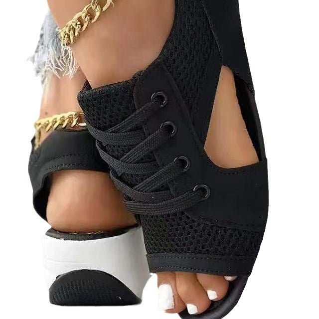 Dame sandaler med kilehæl Stilla