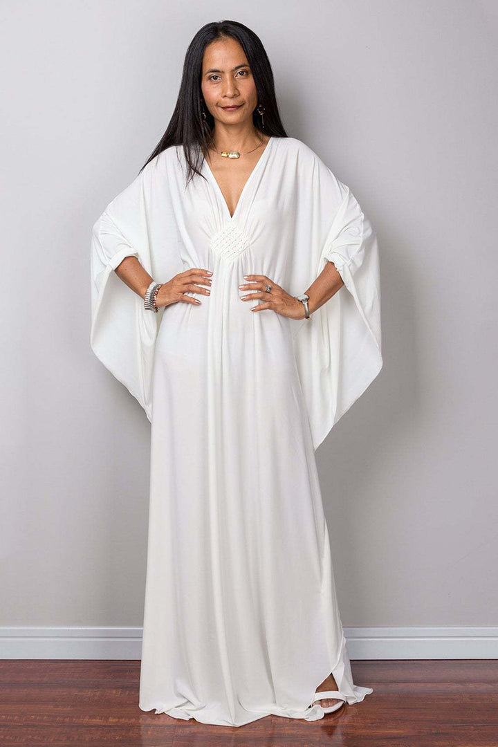 Dame Kaftan med elegant V-udskæring og flydende snit Stilla