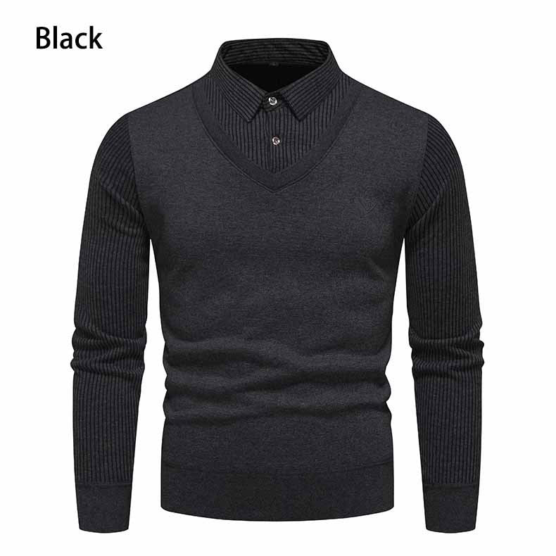 Herrer Smart Casual V-hals pullover med kontrasterende stripeærmer Stilla