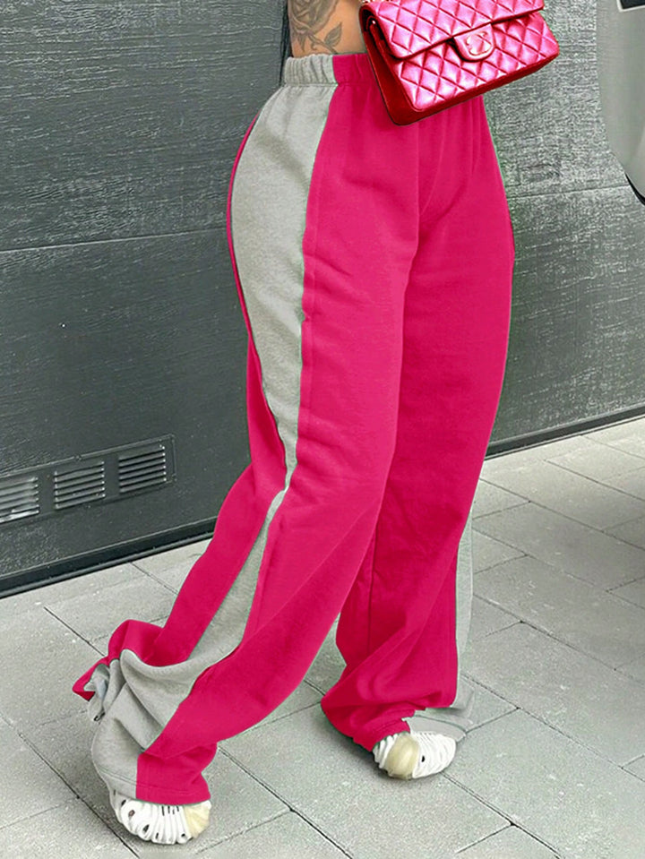 Dame Sporty Sweatpants med sidelæns kontraster og komfortable manchetter Stilla