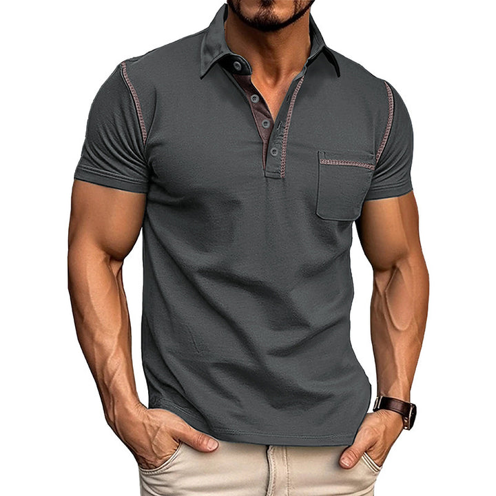 Herren kortærmet polo t-shirt med moderne snit og praktisk brystlomme Stilla