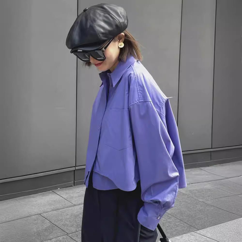 Kvindernes fashionable cropped bluse med oversized fit Stilla