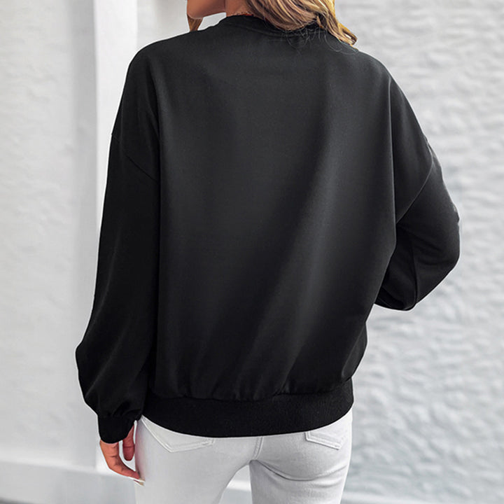Dame mode sweatshirts med gyldent hjerteprint Stilla