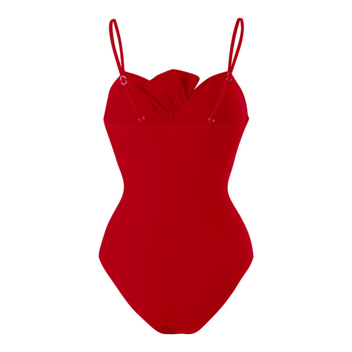 Dameonepiece badedragt med justerbare stropper og elegant drapering Skovae