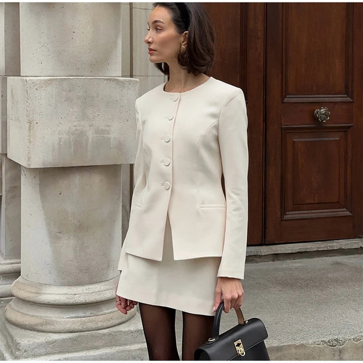 Kvinder Fashion Blazer Nederdel Sæt Stilla
