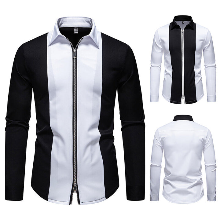 Herrer Moderne Lynlås Sport T-shirt Stilla