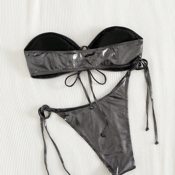 Dame bandeau-bikini-sæt med elegant raffinement Skovae