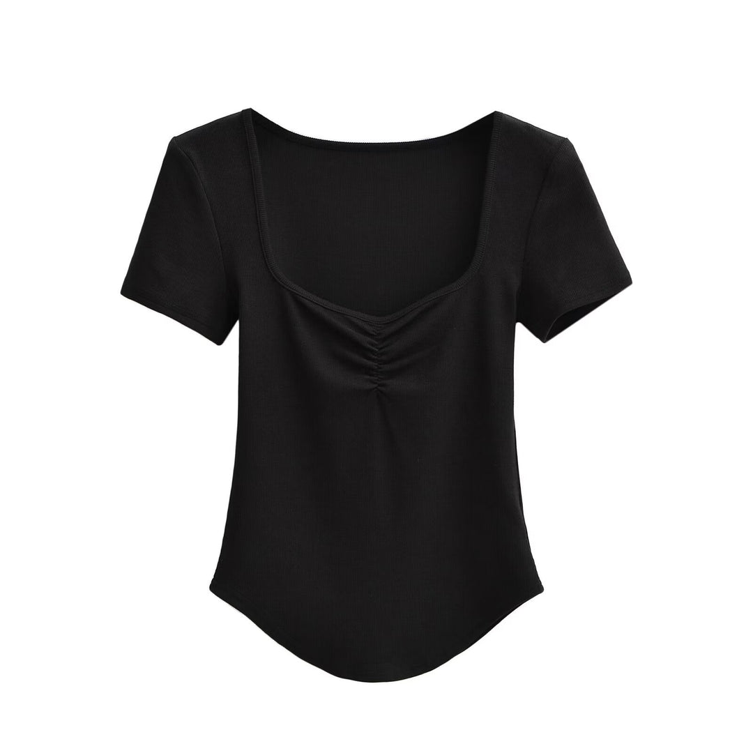 Femme Kortærmet Raffung Detail Top Stilla