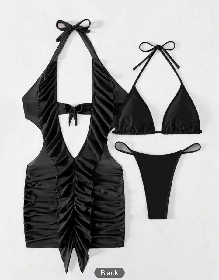 Damernes Rüschen sæt Halterneck svømmedragt og bikini Stilla