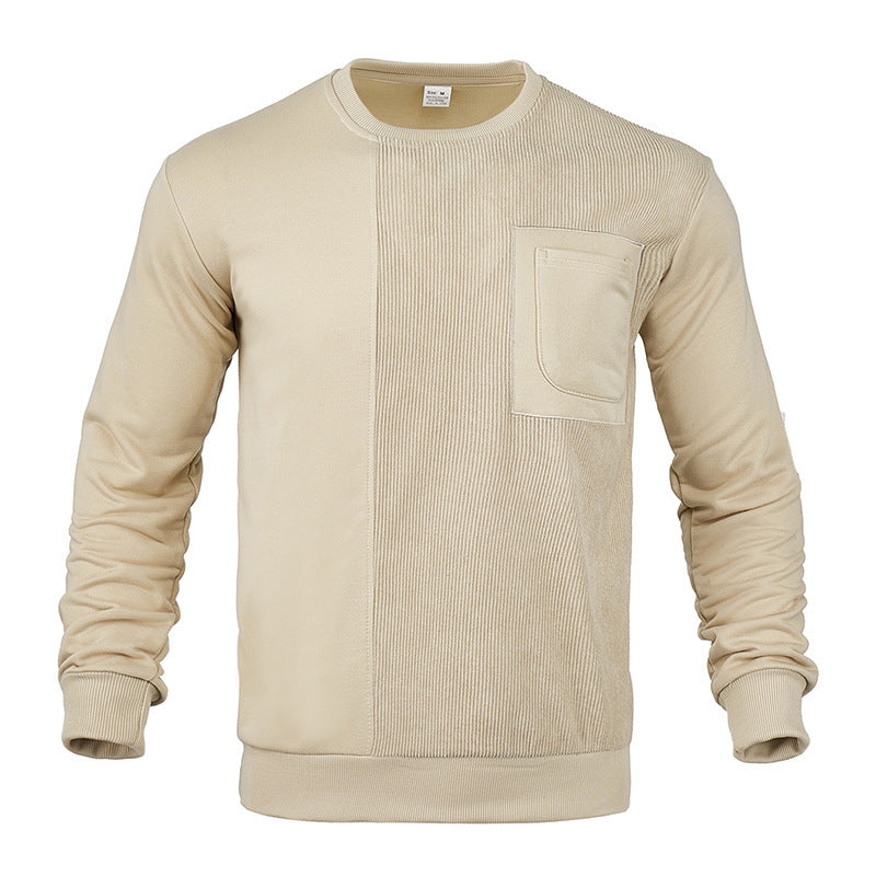 Herresweatshirt med struktureret overflade og moderne brystlomme Stilla