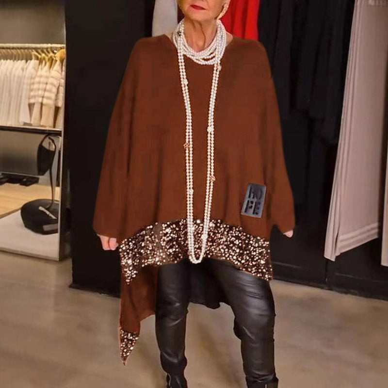 Dame Oversized Pullover med glimmerdetaljer Stilla