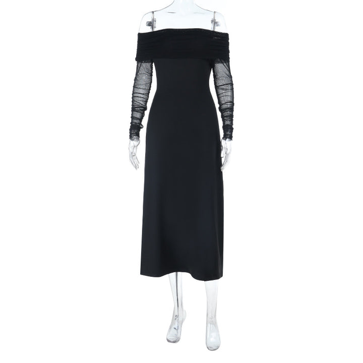 Dame Off-Shoulder Maxikjole med elegante Rüschen Skovae