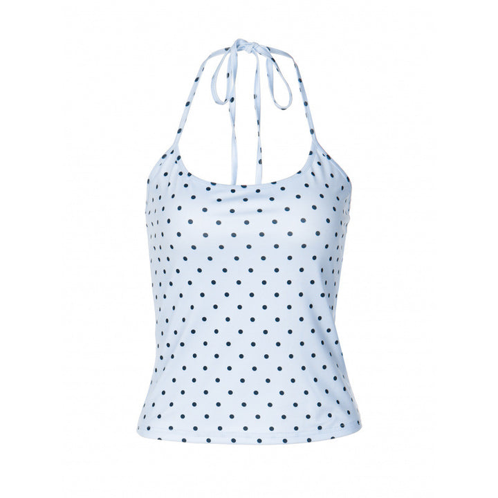 Damen Spaghettiträgertop mit verspieltem Punkte-Design und hochwertigem Stretchmaterial Skovae